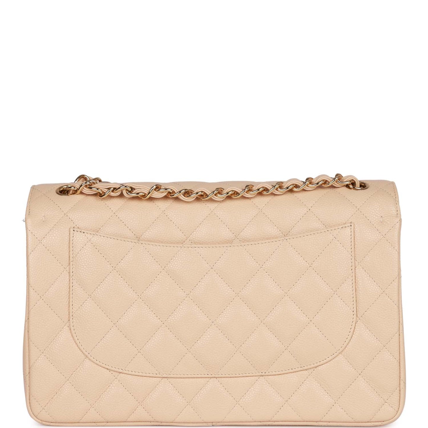 Chanel Jumbo Classic Double Flap Bag Beige Caviar Gold Hardware