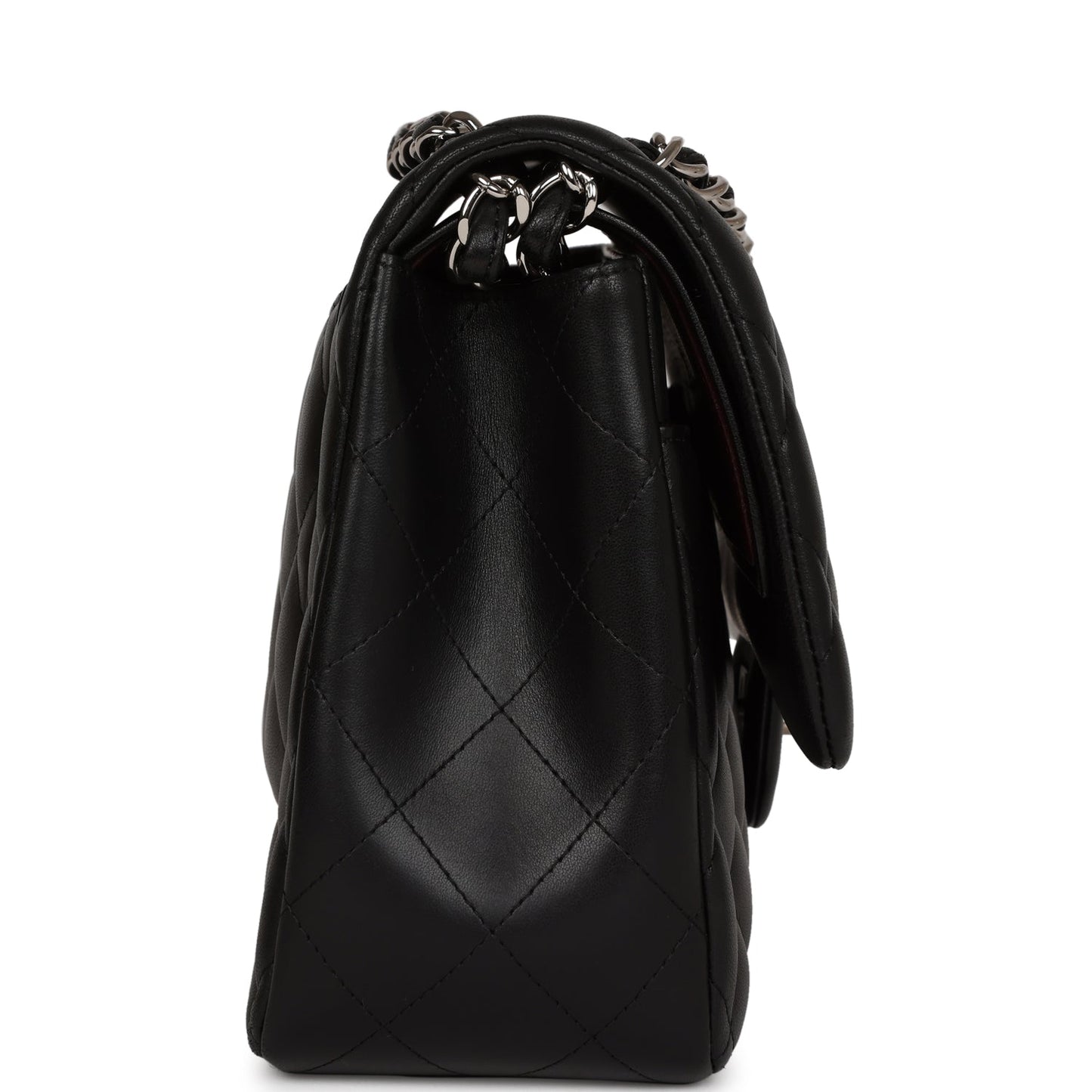 Chanel Jumbo Classic Double Flap Black Lambskin Silver Hardware