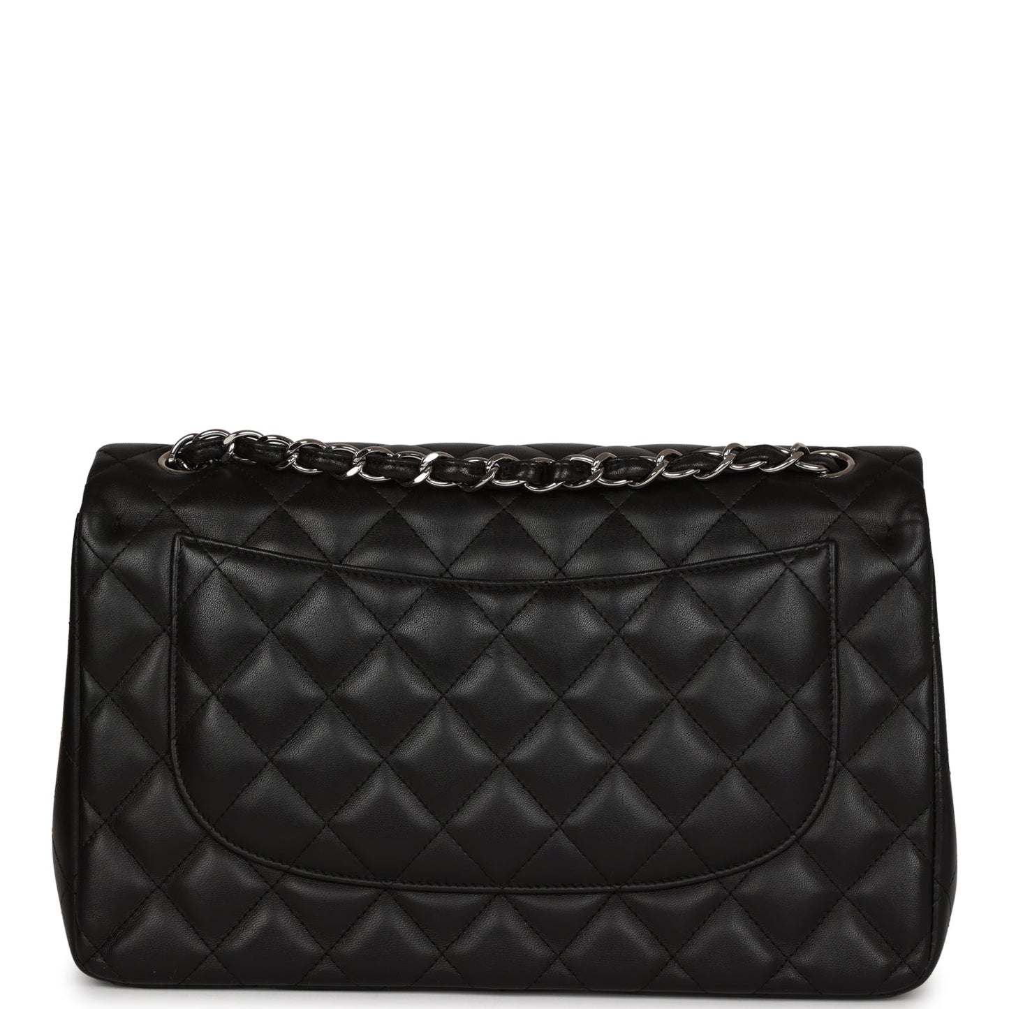 Chanel Jumbo Classic Double Flap Black Lambskin Silver Hardware