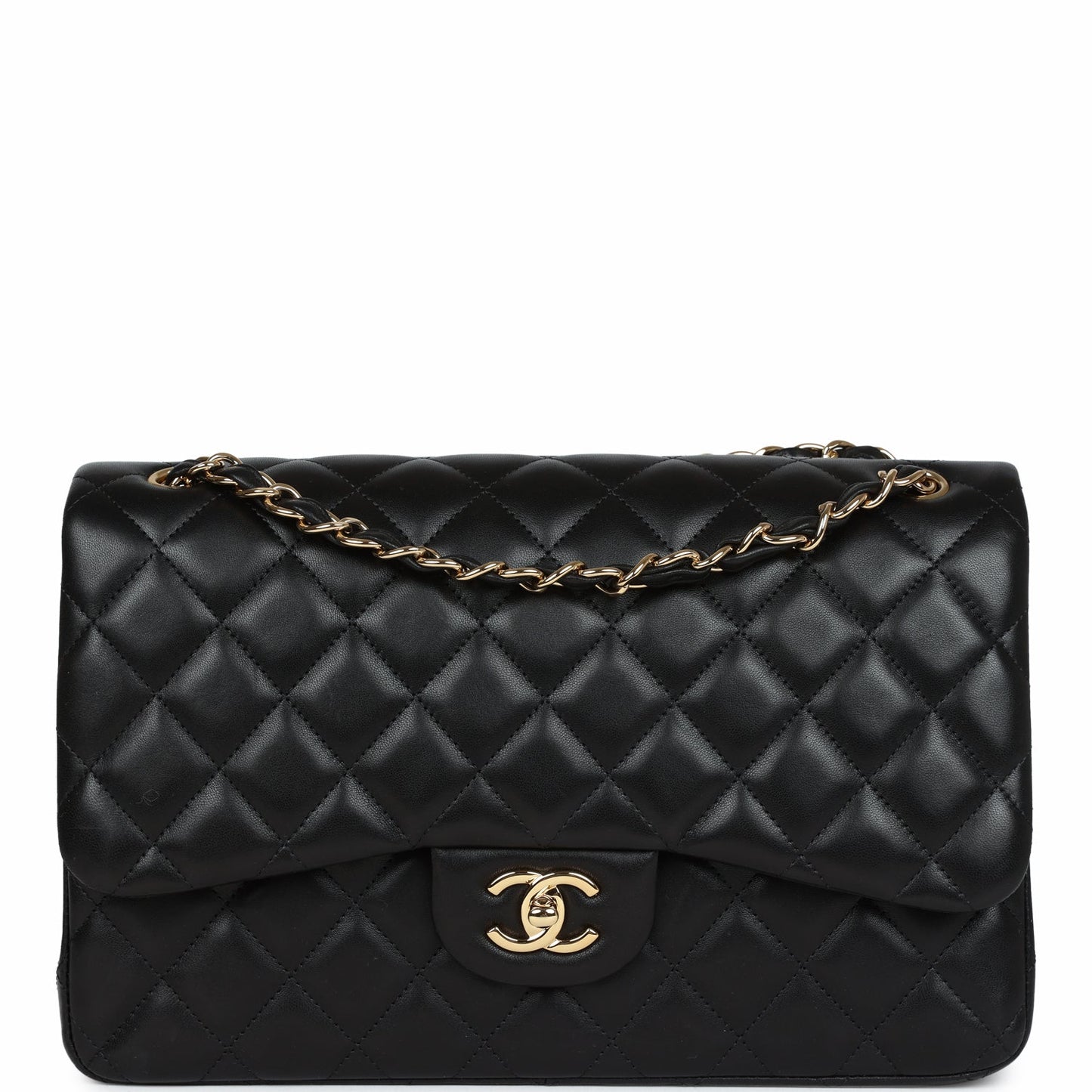 Chanel Jumbo Classic Double Flap Black Lambskin Gold Hardware