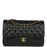 Chanel Jumbo Classic Double Flap Bag Black Caviar Gold Hardware