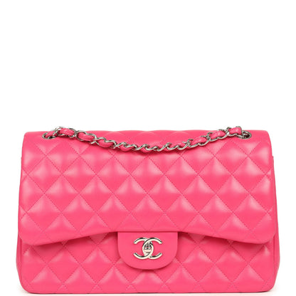 Chanel Jumbo Classic Double Flap Pink Lambskin Silver Hardware