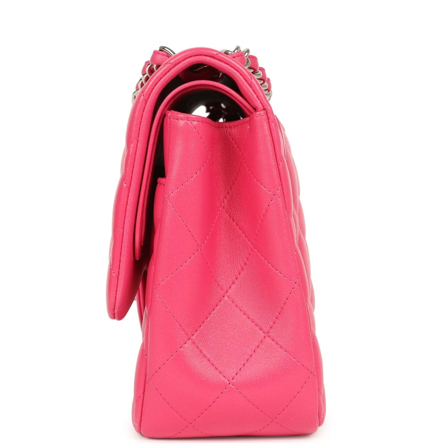 Chanel Jumbo Classic Double Flap Pink Lambskin Silver Hardware