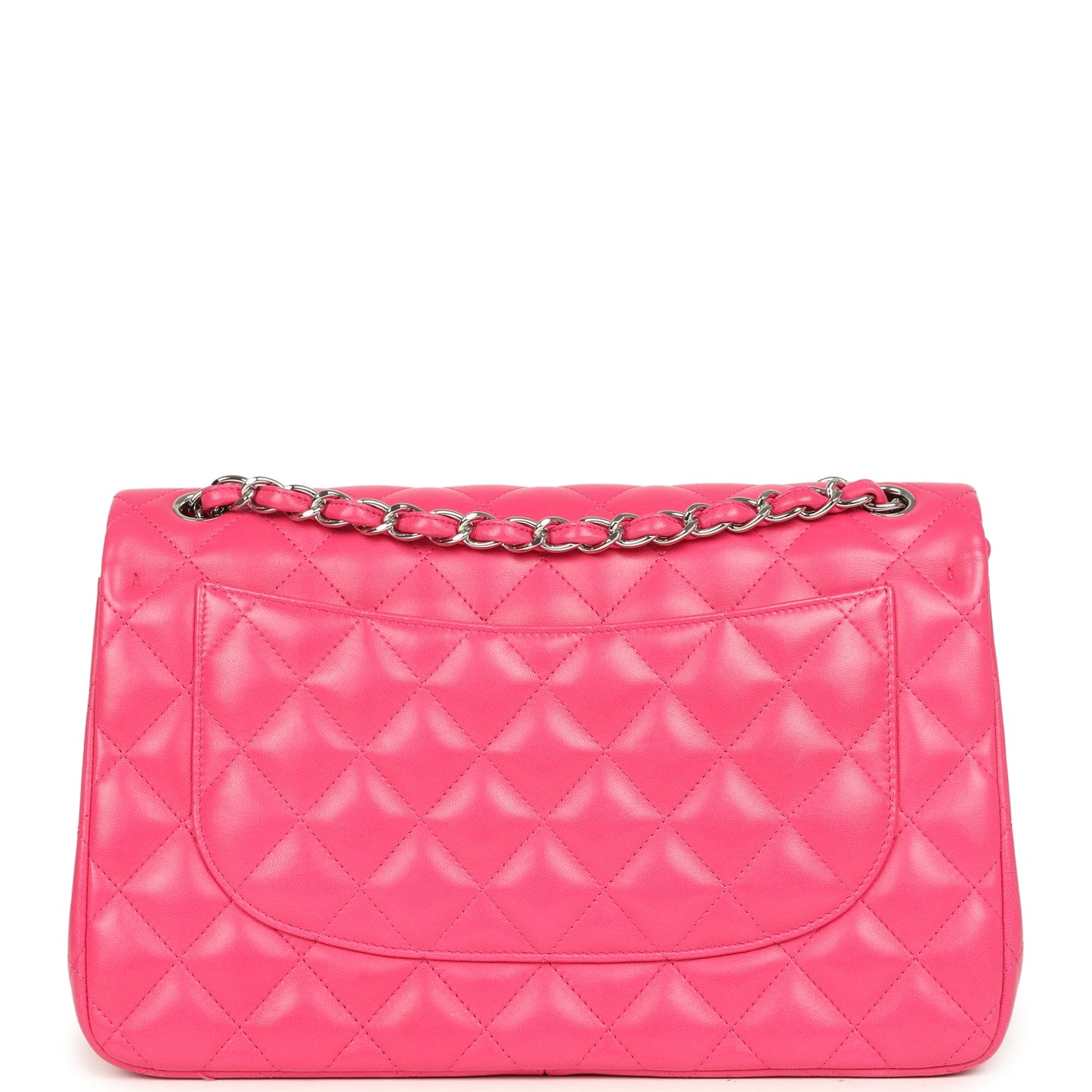 Chanel Jumbo Classic Double Flap Pink Lambskin Silver Hardware