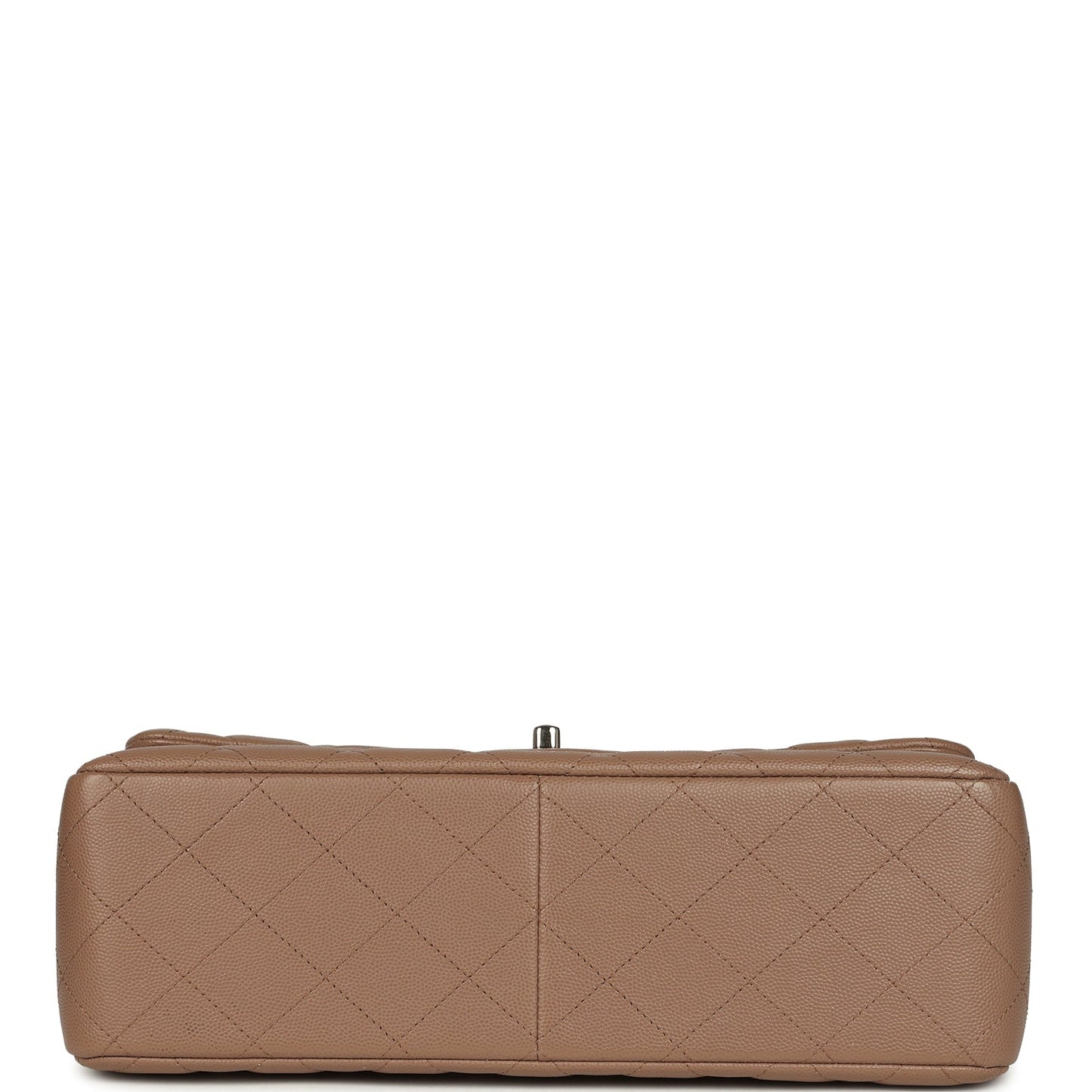 Chanel Jumbo Classic Double Flap Bag Dark Beige Caviar Silver Hardware
