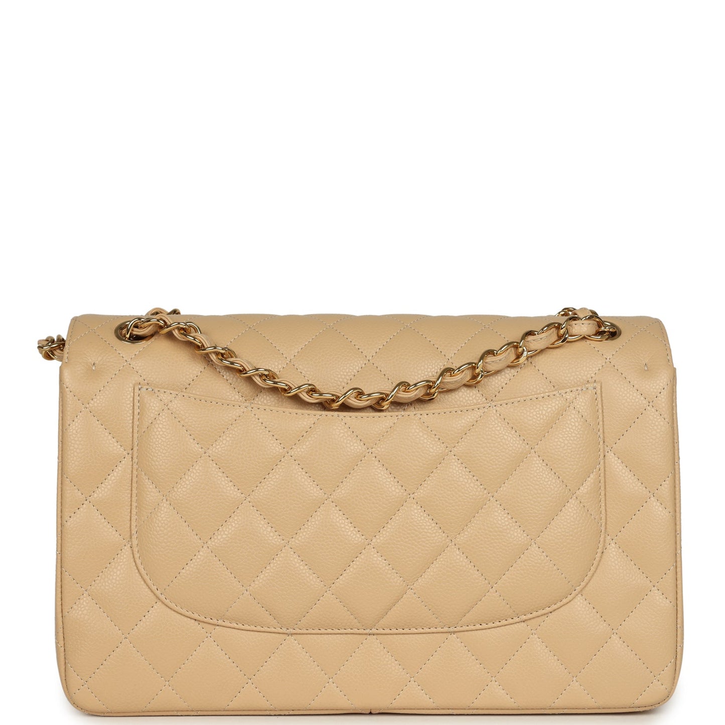 Chanel Jumbo Classic Double Flap Bag Light Beige Caviar Light Gold Hardware