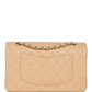 Chanel Medium Classic Double Flap Bag Beige Caviar Silver Hardware