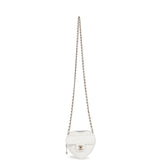 Chanel CC In Love Heart Clutch with Chain White Lambskin Light Gold Hardware