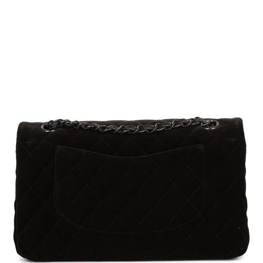 Chanel Medium Classic Double Flap Bag Black Velvet Ruthenium Hardware