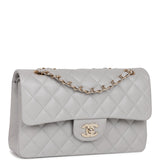 Chanel bag Small Classic Double Flap Grey Caviar Light Gold Hardware