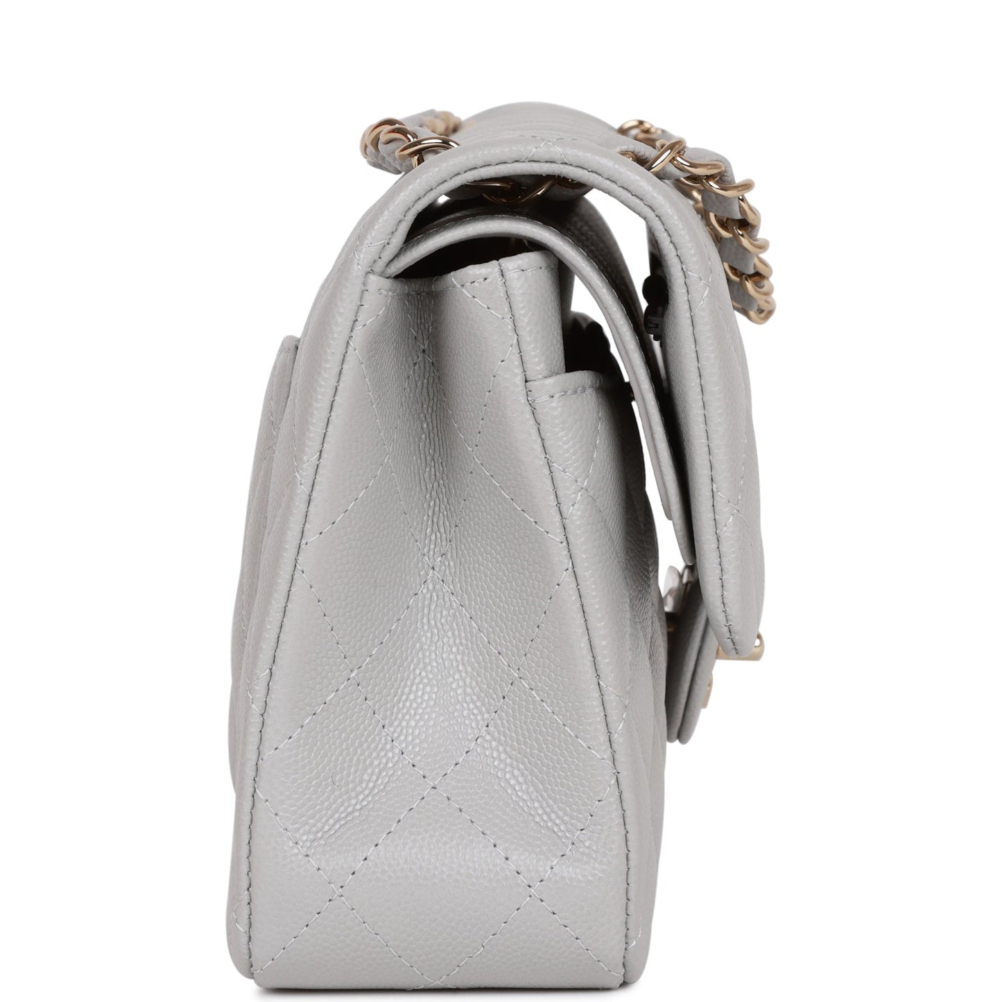 Chanel bag Small Classic Double Flap Grey Caviar Light Gold Hardware