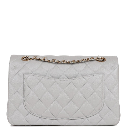 Chanel bag Small Classic Double Flap Grey Caviar Light Gold Hardware