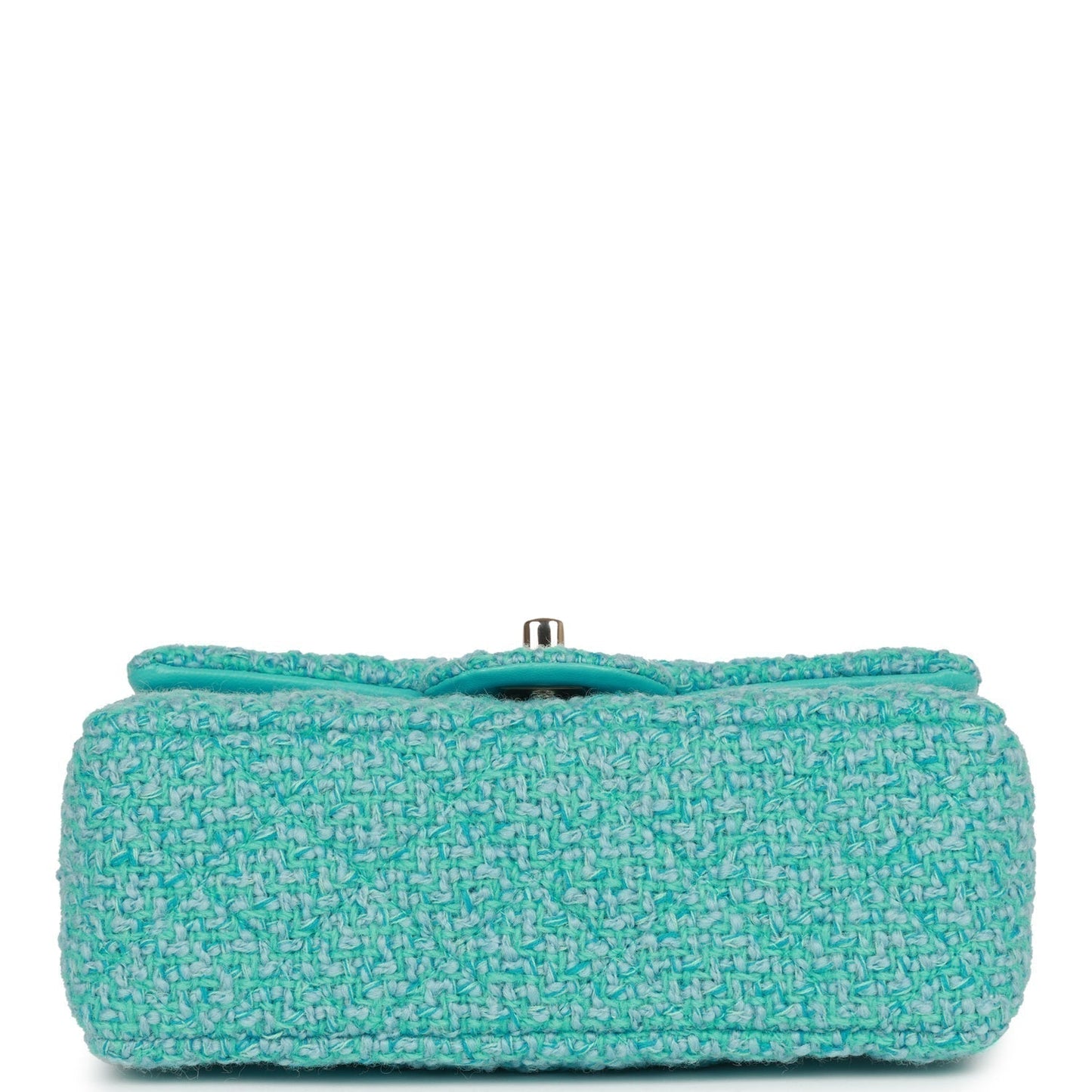 Chanel Mini Rectangular Flap Bag Blue Tweed Light Gold Hardware
