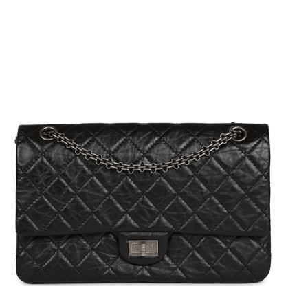 Chanel Medium Reissue 226 2.55 Black Aged Calfskin Ruthenium Hardware