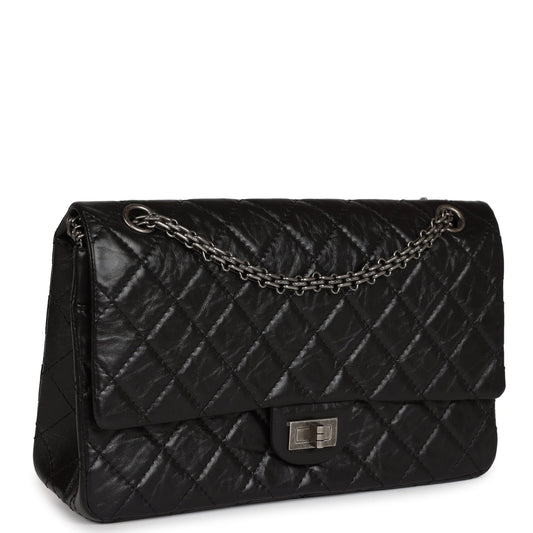Chanel Medium Reissue 226 2.55 Black Aged Calfskin Ruthenium Hardware