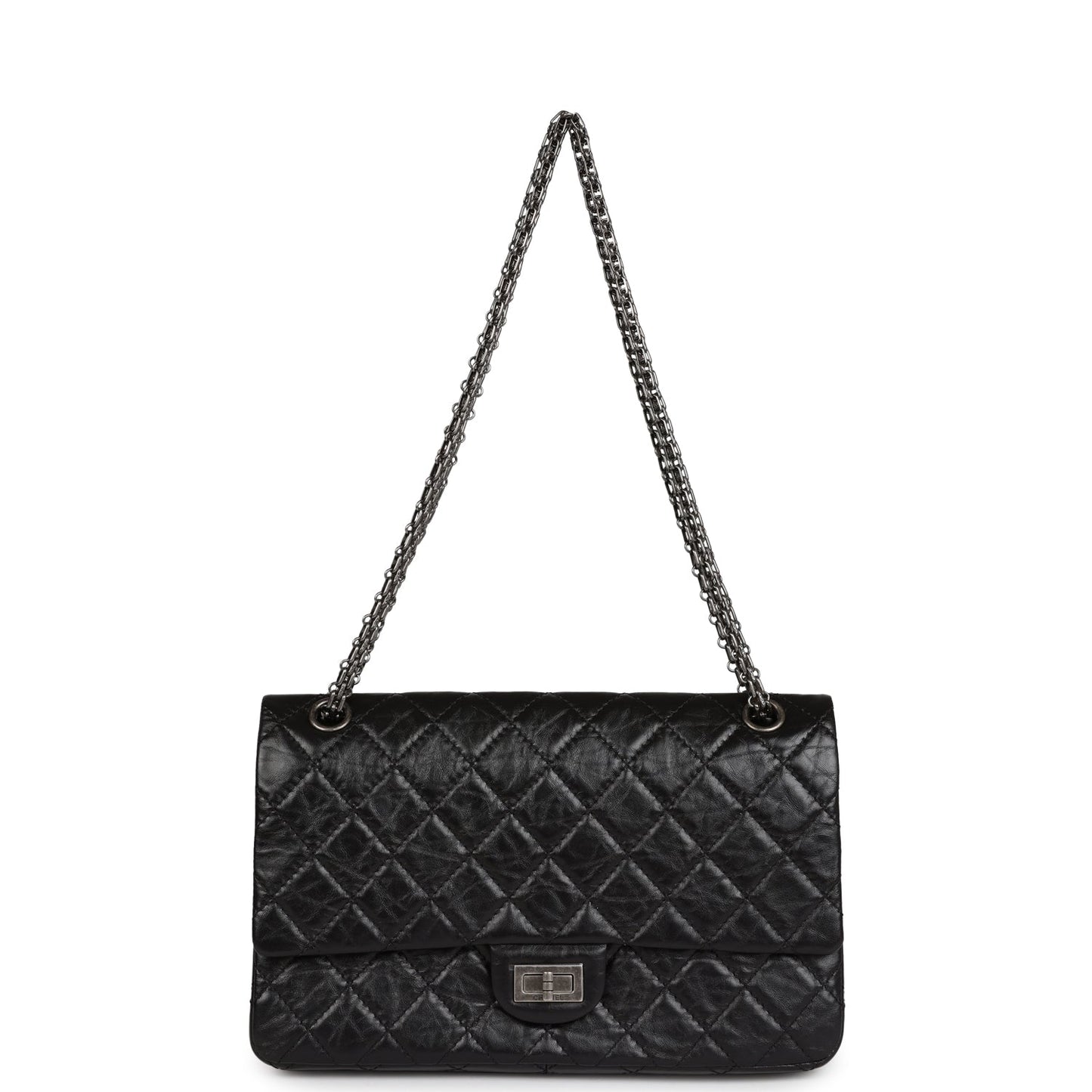 Chanel Medium Reissue 226 2.55 Black Aged Calfskin Ruthenium Hardware