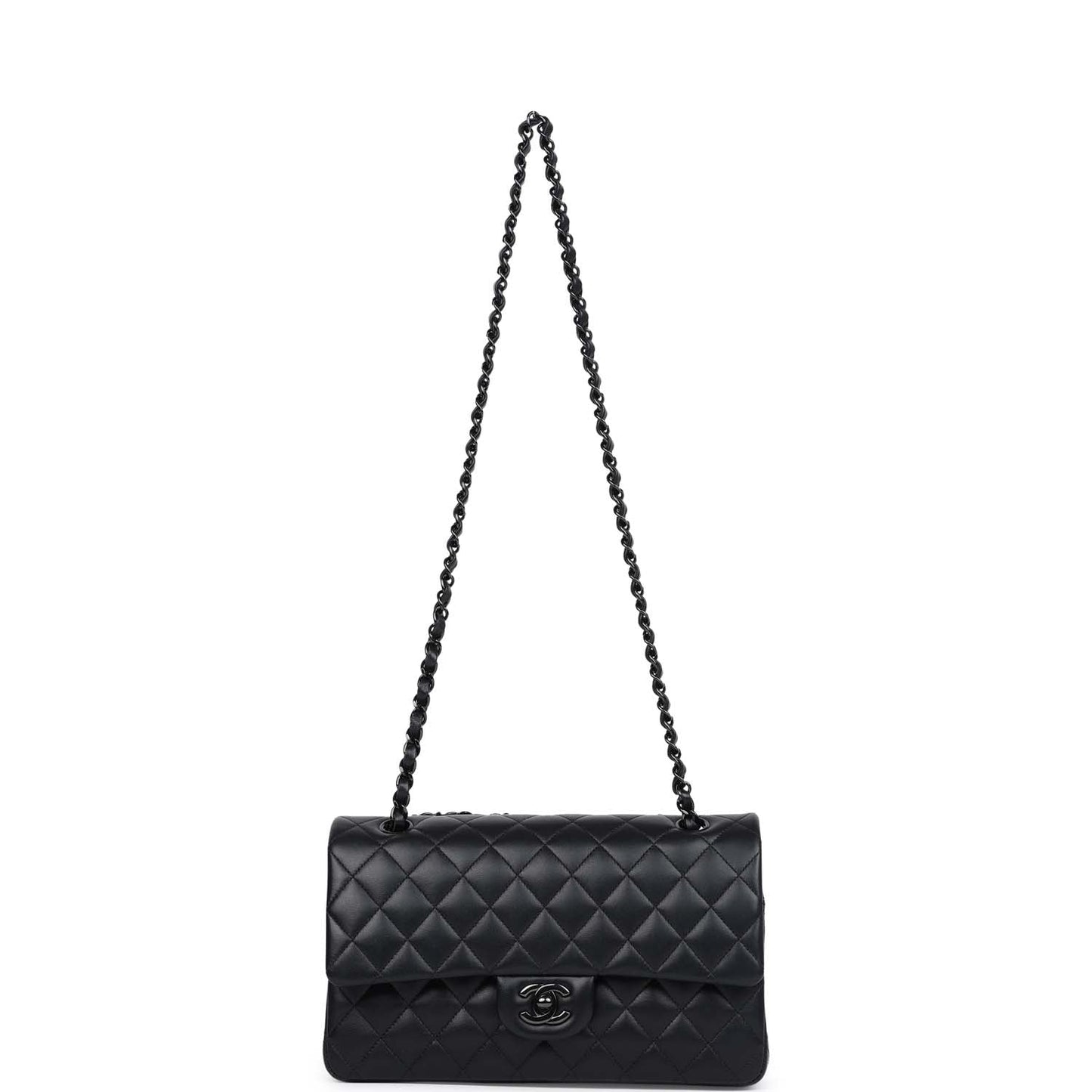 Chanel Medium Classic Double Flap Bag SO Black Lambskin Black Hardware
