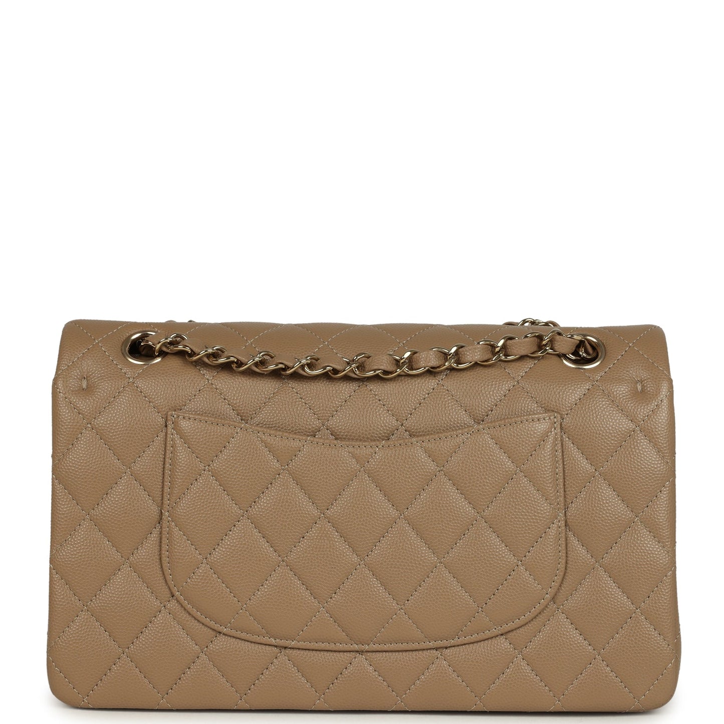 Chanel Medium Classic Double Flap Bag Light Brown Caviar Light Gold Hardware
