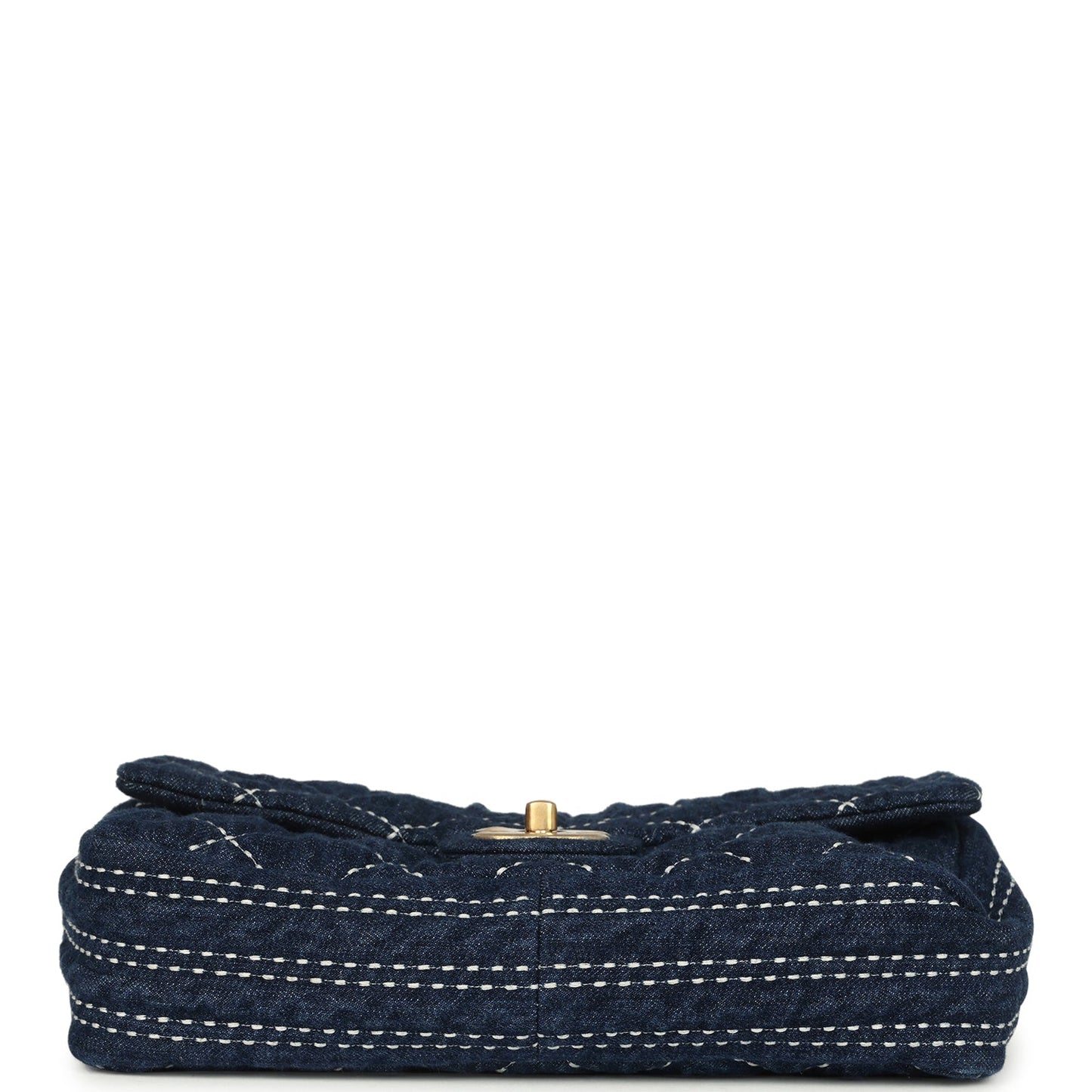 Chanel Medium Classic Flap Bag Blue Denim Aged Gold Hardware