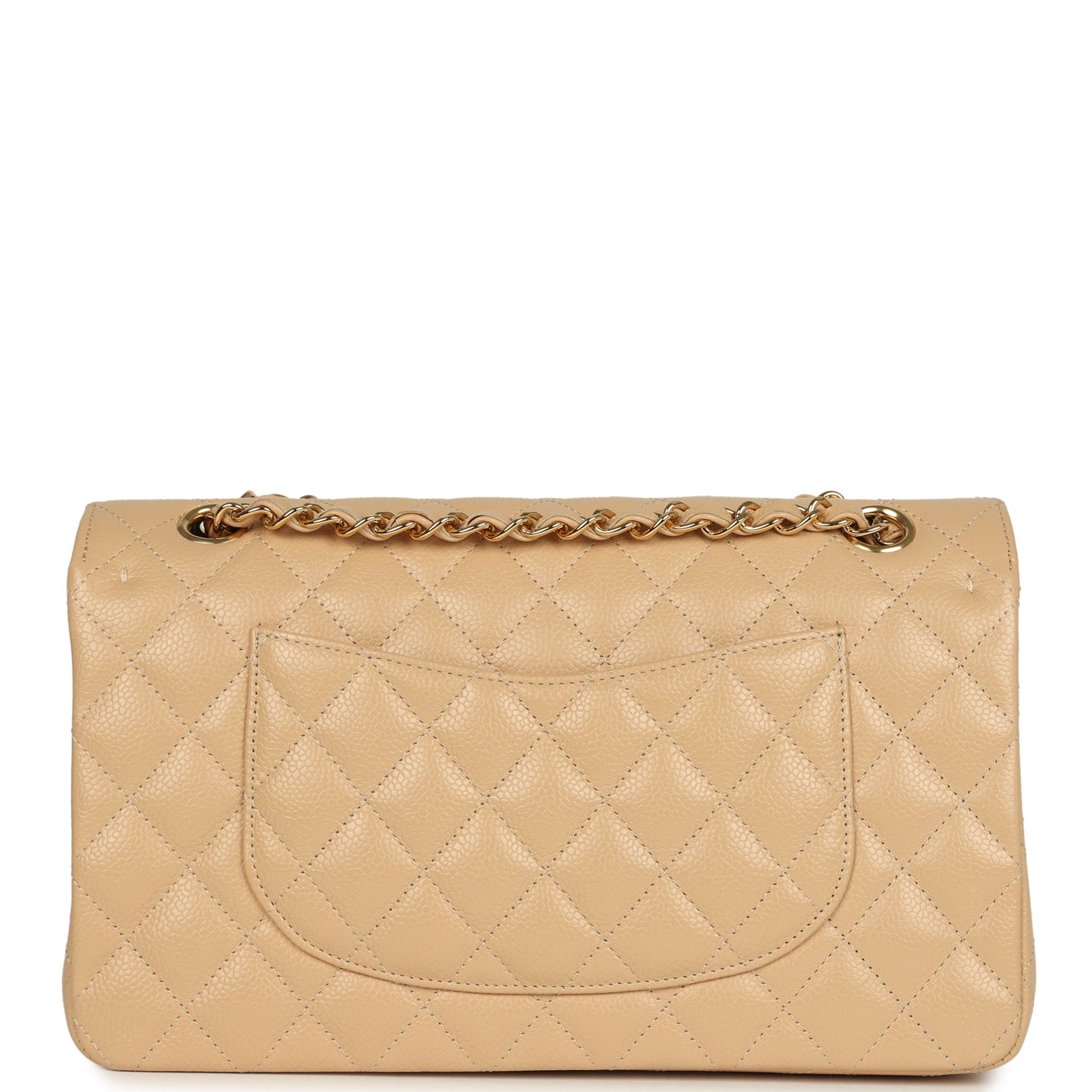 Chanel Medium Classic Double Flap Beige Caviar Gold Hardware