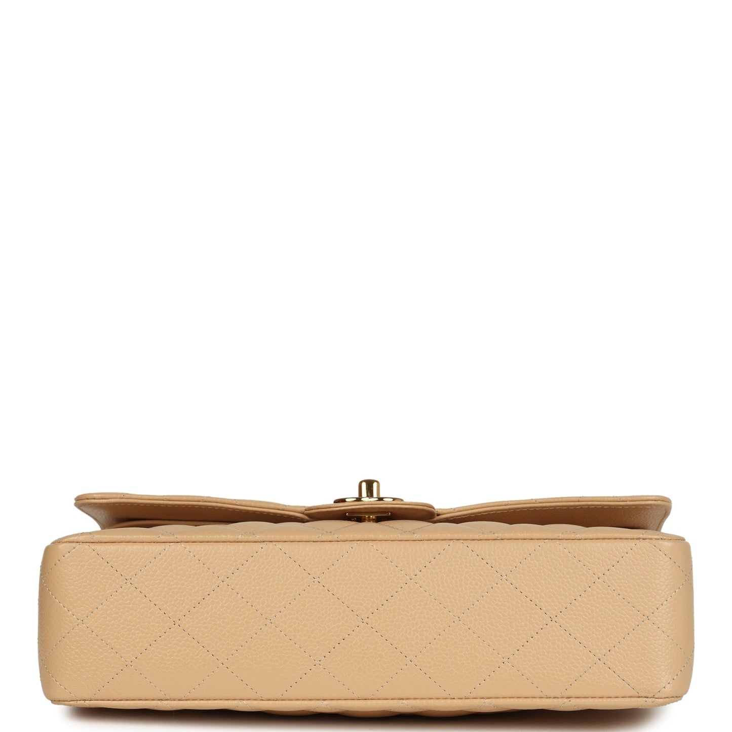 Chanel Medium Classic Double Flap Beige Caviar Gold Hardware