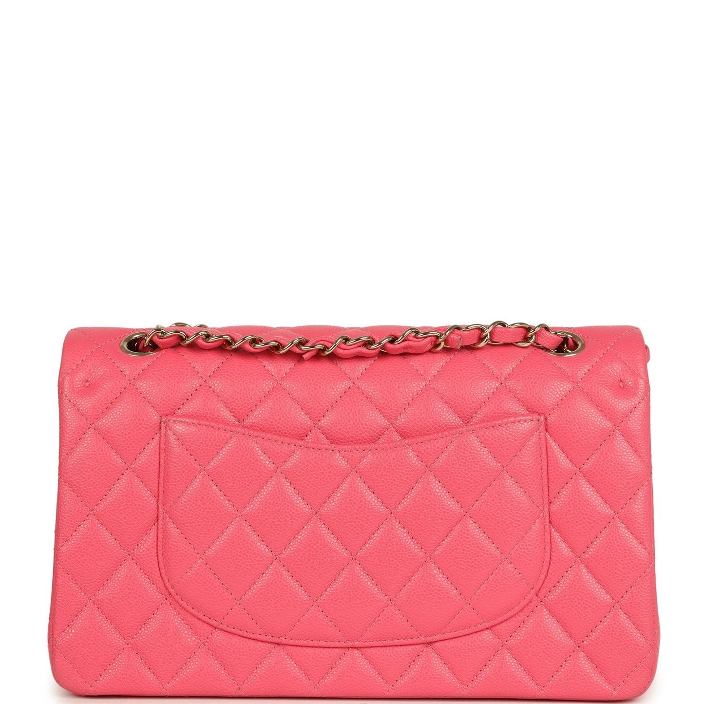 Chanel Medium Classic Double Flap Bag Dark Pink Shiny Caviar Gold Hardware