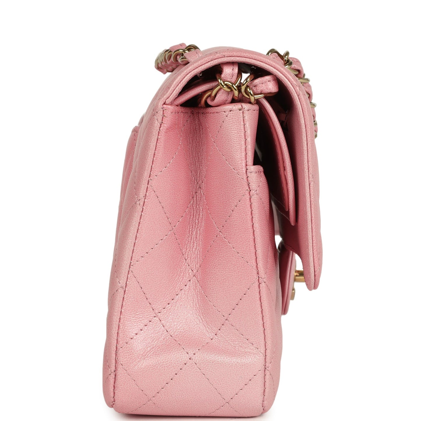 Chanel Medium Classic Double Flap Bag Pink Iridescent Ombre Goatskin Light Gold Hardware