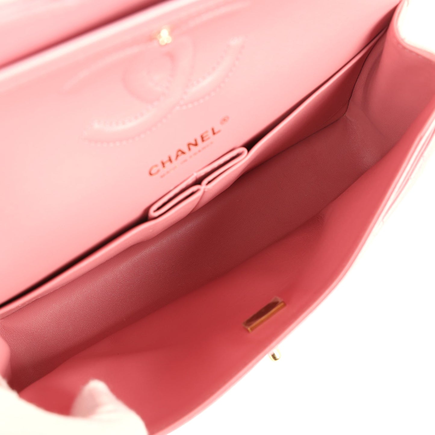 Chanel Medium Classic Double Flap Bag Pink Iridescent Ombre Goatskin Light Gold Hardware