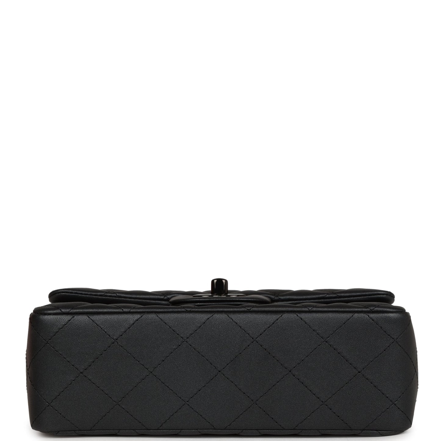 Chanel Mini Rectangular Flap So Black Iridescent Lambskin Black Hardware