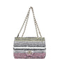 Chanel Mini Rectangular Flap White Multicolor Sequin Light Gold Hardware