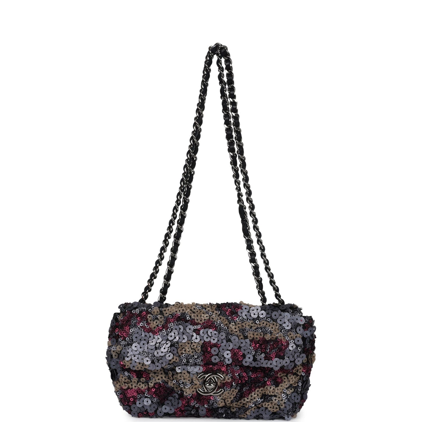 Chanel Limited Edition Extra Mini Flap Bag Multicolor Sequin Ruthenium Hardware