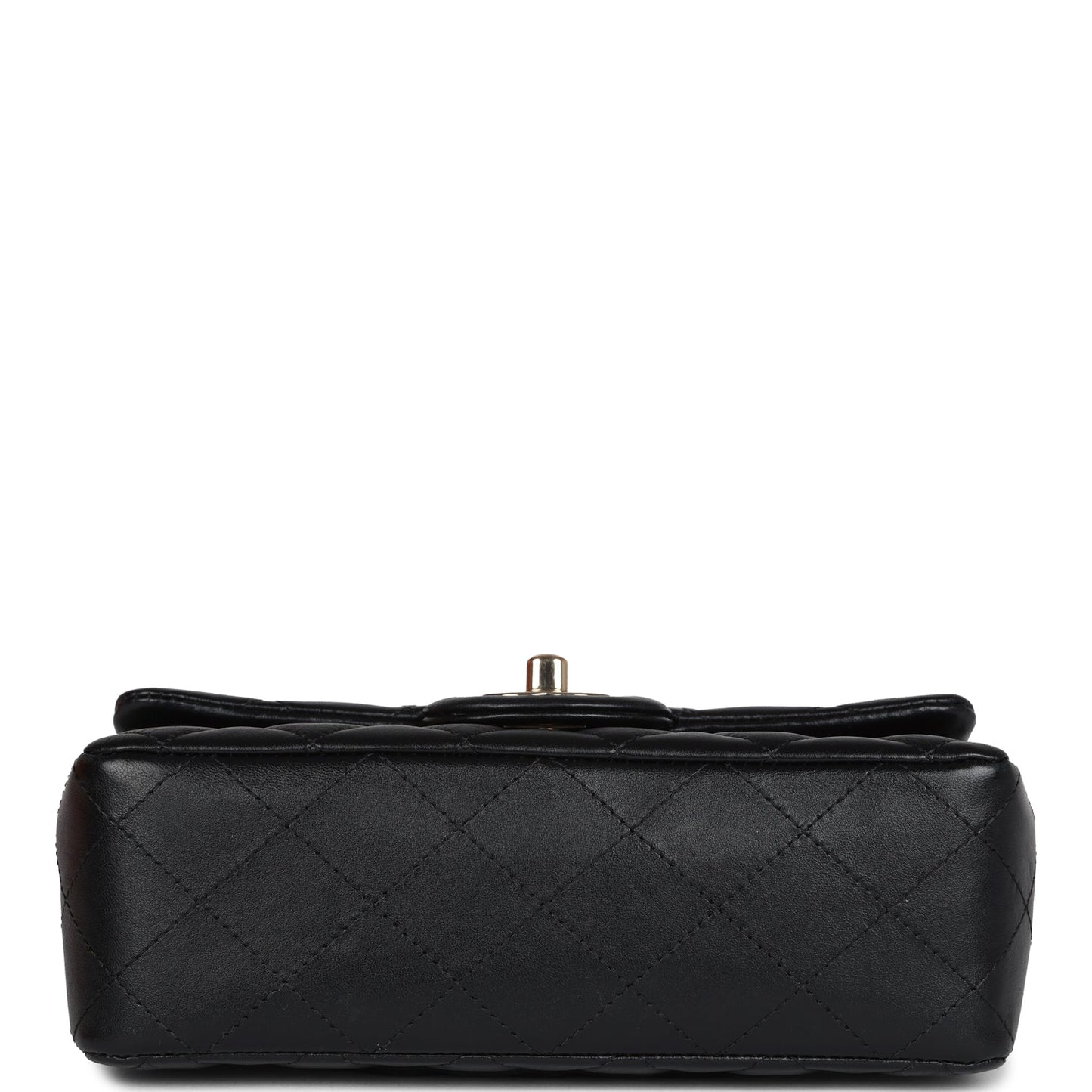 Pre-owned Chanel Mini Rectangular Flap Bag Black Lambskin Gold Hardware