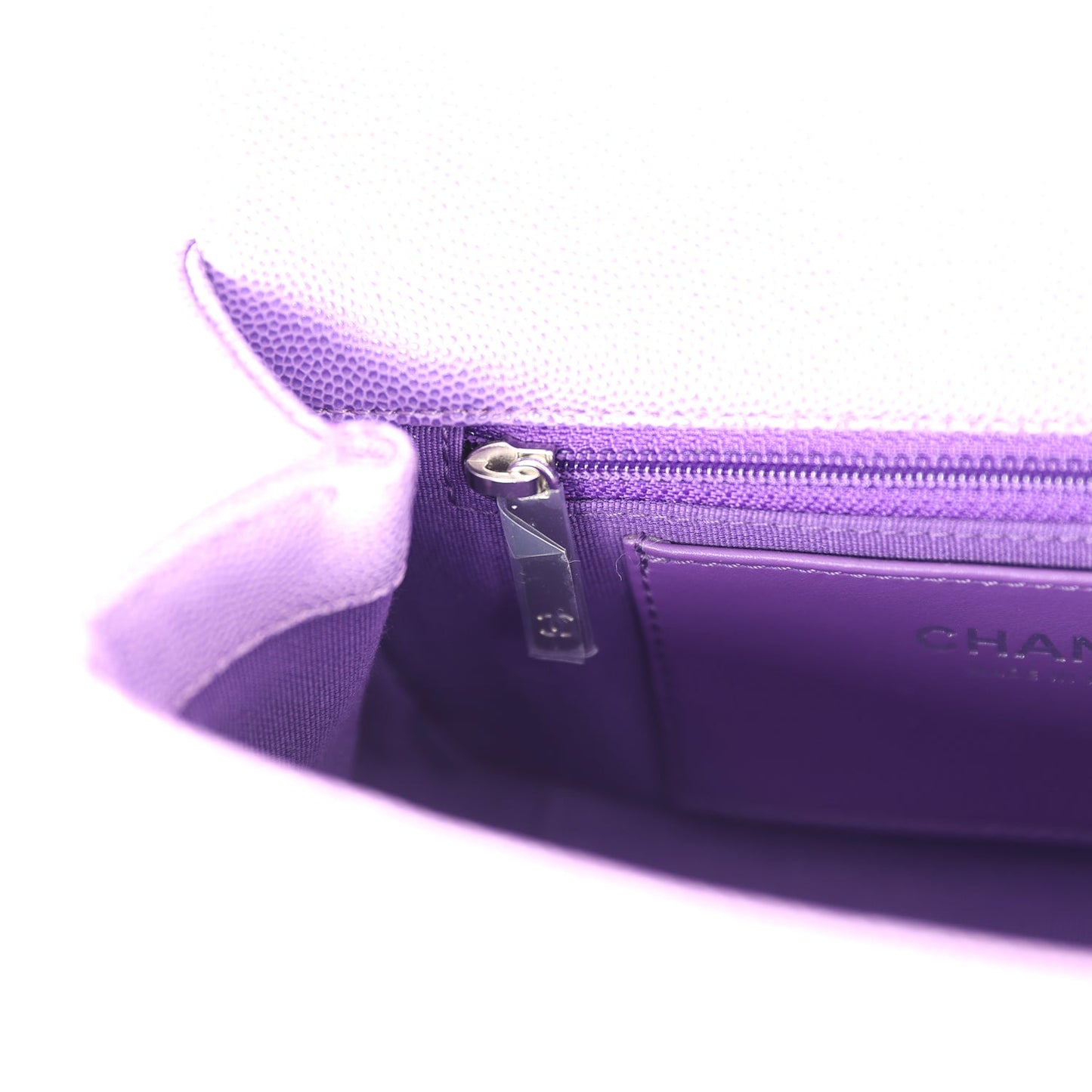 Chanel Mini Rectangular Flap Bag Ombre Purple Caviar Lacquered Metal Hardware