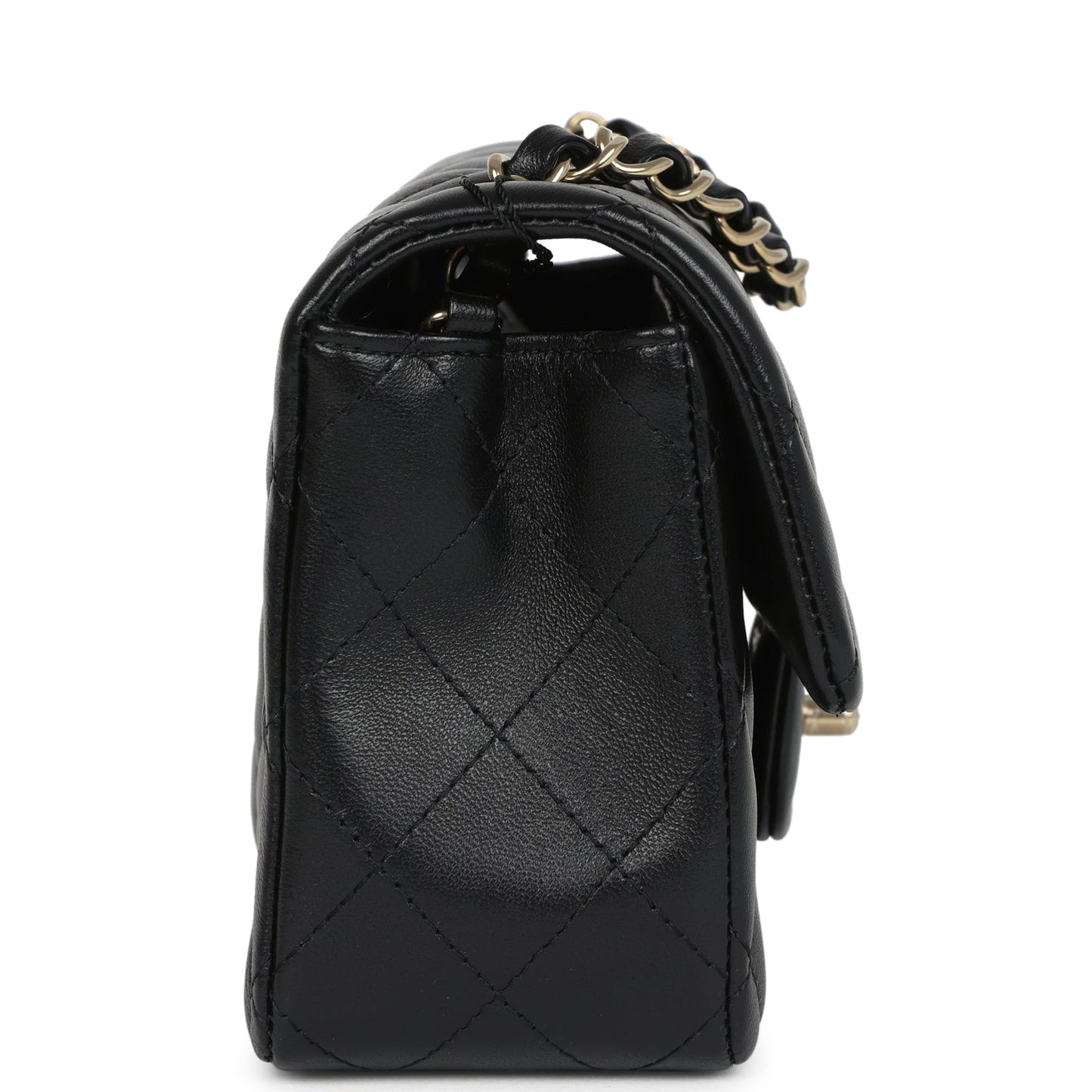 Chanel Mini Classic Rectangular Flap Bag Black Lambskin Light Gold Hardware