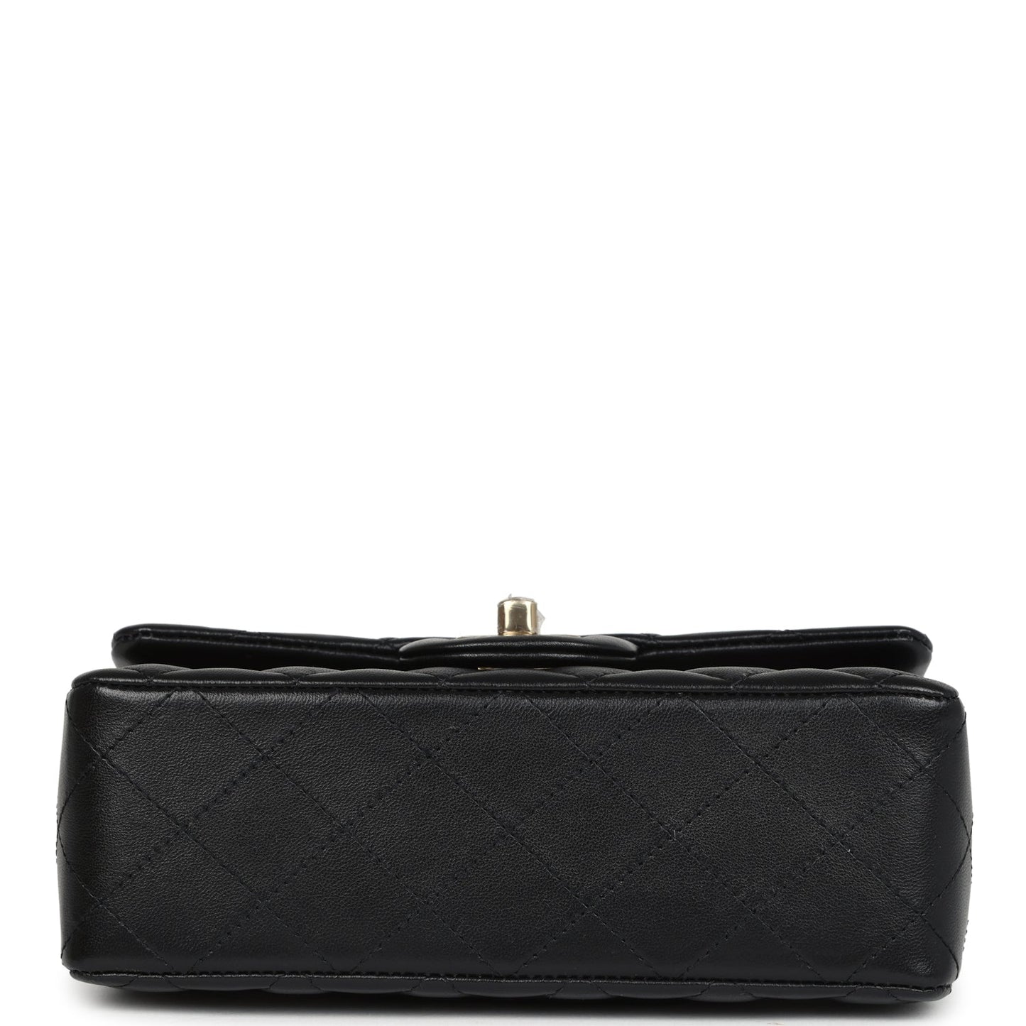 Chanel Mini Classic Rectangular Flap Bag Black Lambskin Light Gold Hardware