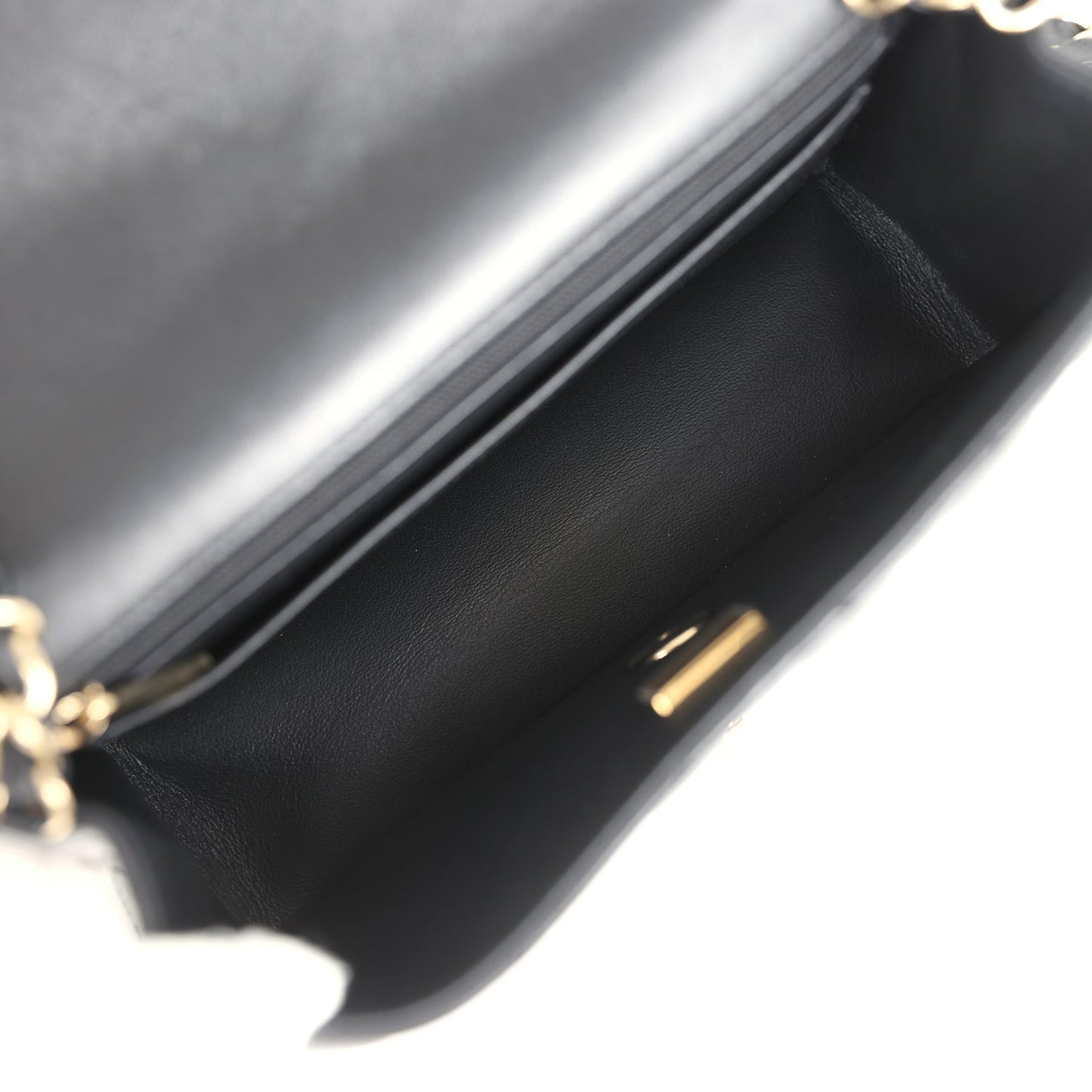 Chanel Mini Classic Rectangular Flap Bag Black Lambskin Light Gold Hardware