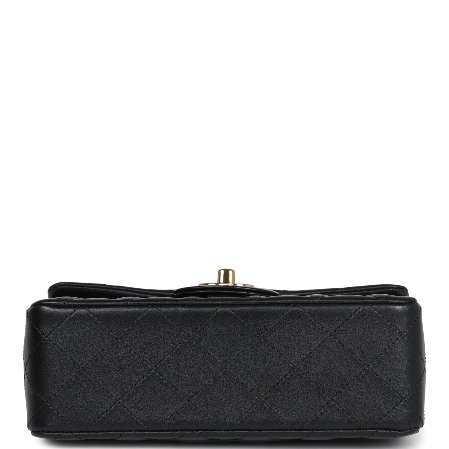 Chanel Mini Classic Rectangular Flap Bag Black Lambskin Light Gold Hardware