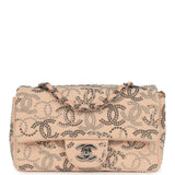 Chanel Mini CC Studded Rectangular Flap Bag Light Pink Canvas Ruthenium Hardware