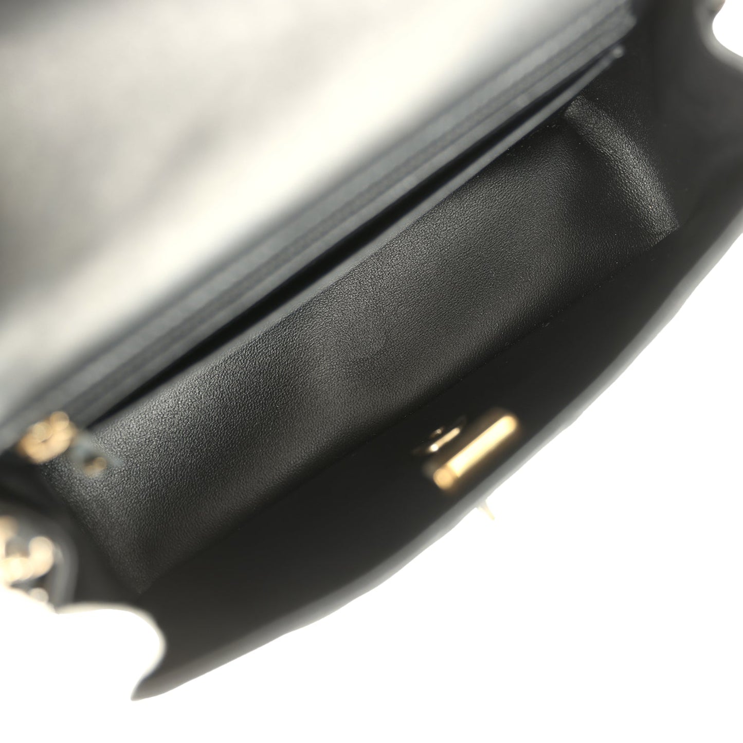 Chanel Mini Classic Rectangular Flap Bag Black Lambskin Light Gold Hardware