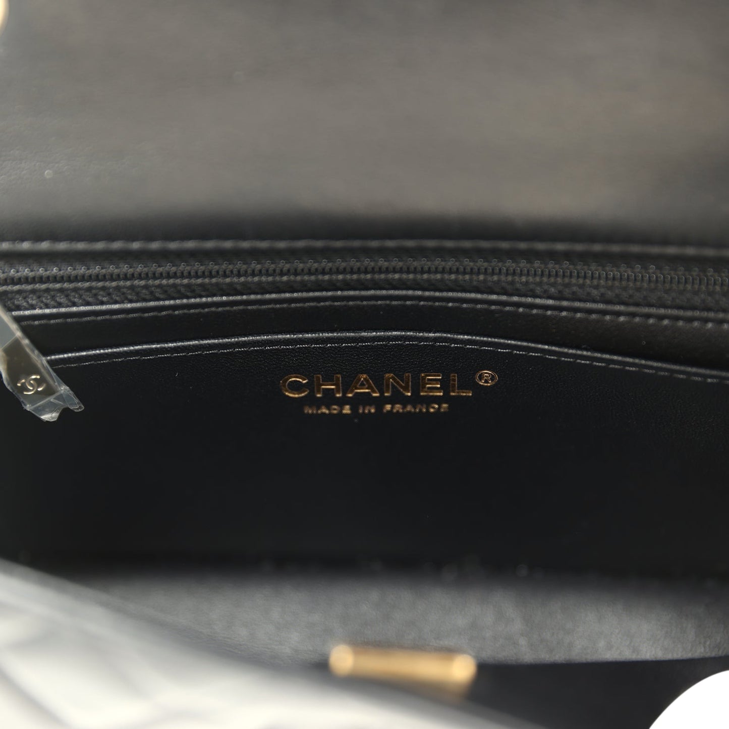 Chanel Mini Classic Rectangular Flap Bag Black Lambskin Light Gold Hardware