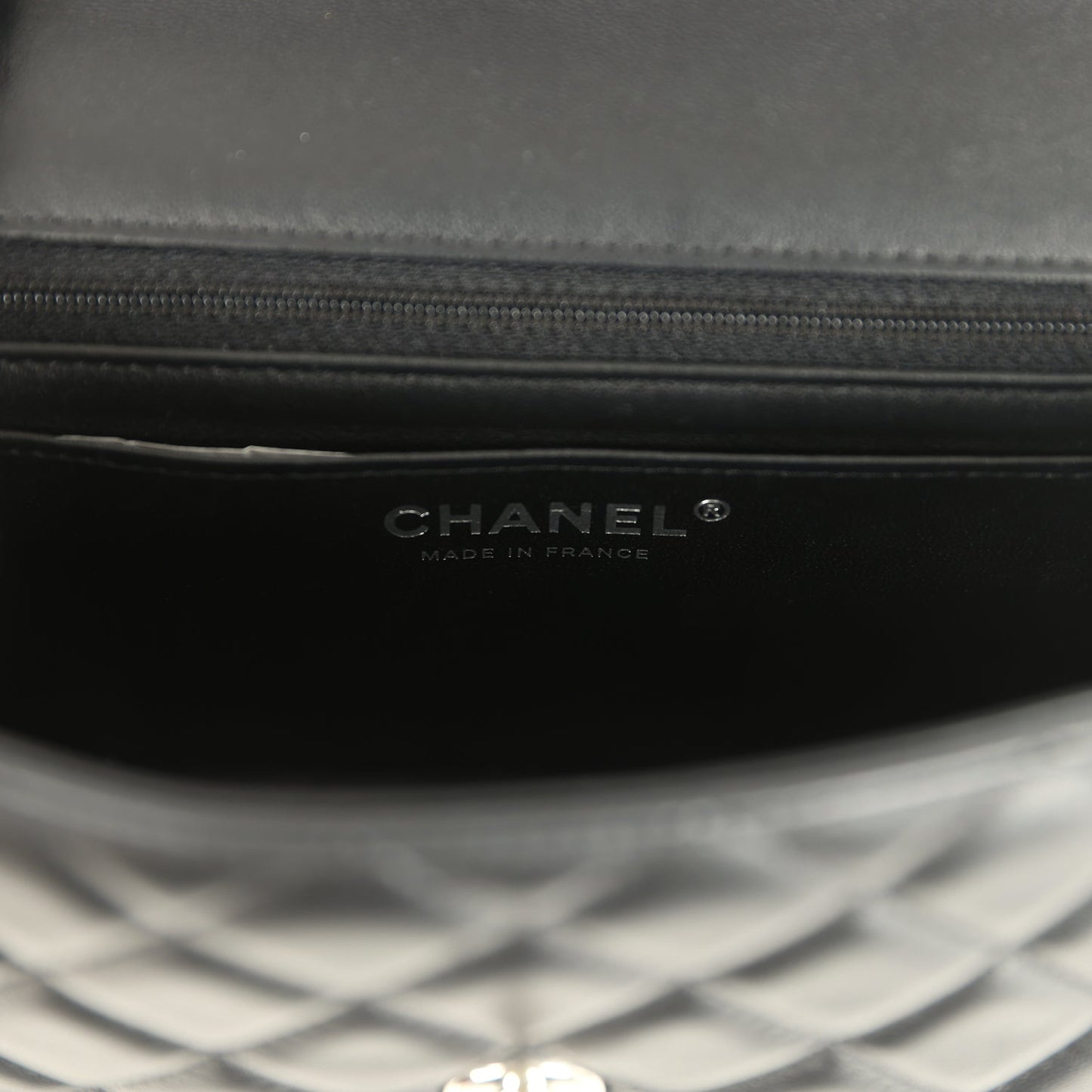 Pre-owned Chanel Mini Classic Rectangular Flap Bag Black Lambskin Silver Hardware