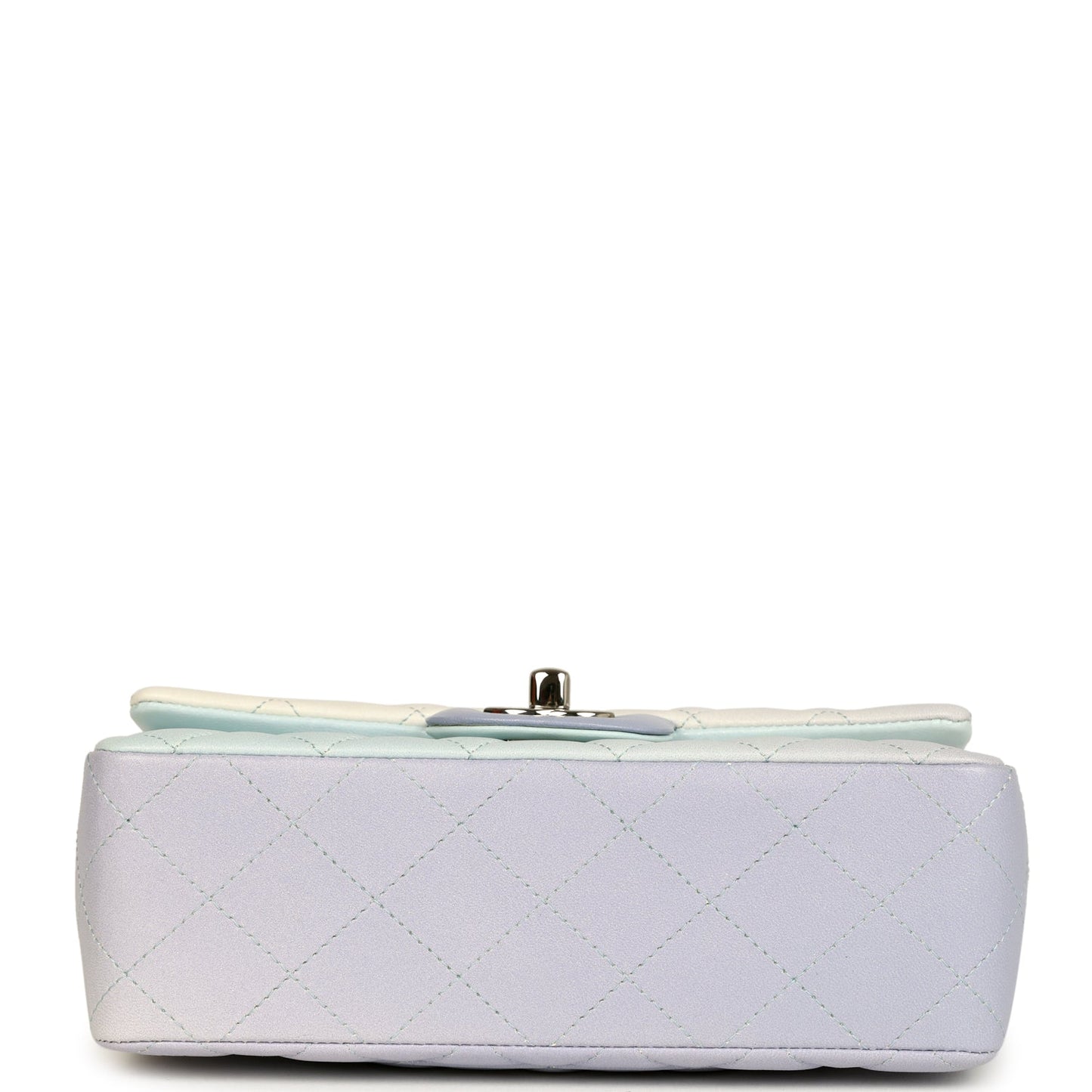 Chanel Mini Classic Rectangular Flap Bag Ombre Purple Iridescent Lambskin Silver Hardware