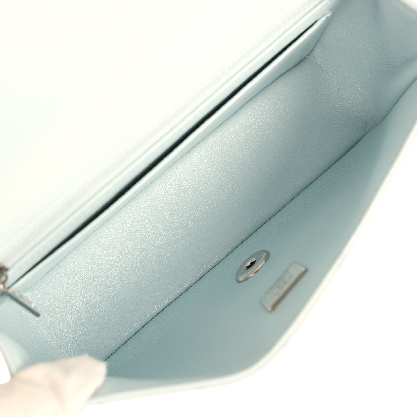 Chanel Mini Classic Rectangular Flap Bag Ombre Purple Iridescent Lambskin Silver Hardware