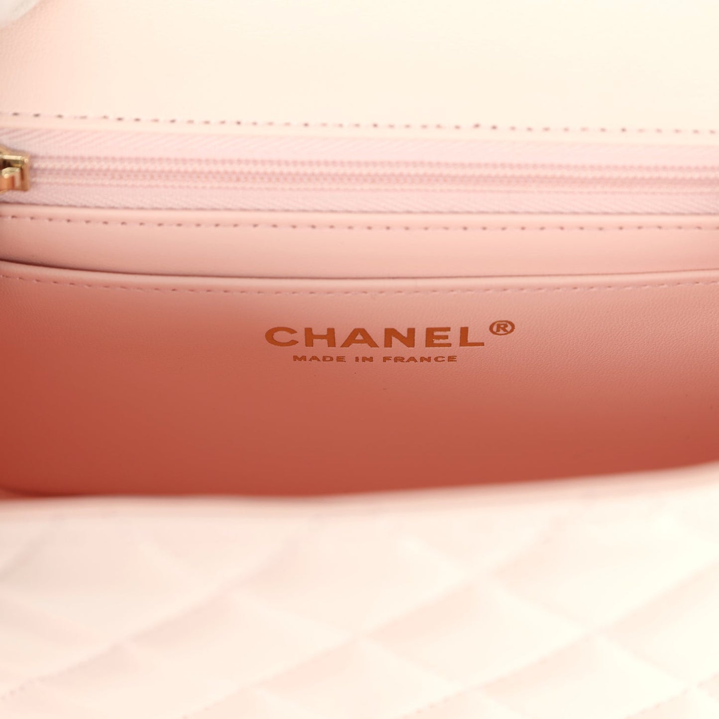 Chanel Mini Classic Square Flap Bag Light Pink Lambskin Light Gold Hardware
