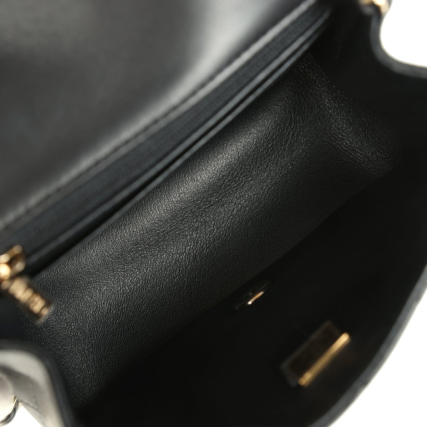 Chanel Mini Classic Square Flap Bag Black Lambskin Light Gold Hardware