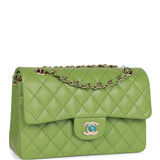 Chanel bag Small Classic Double Flap Green Caviar Light Gold Hardware