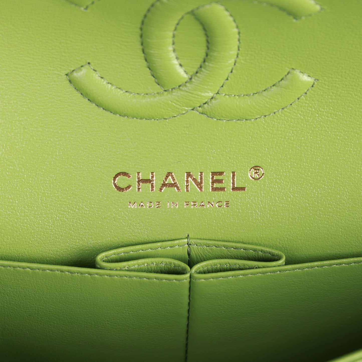 Chanel bag Small Classic Double Flap Green Caviar Light Gold Hardware
