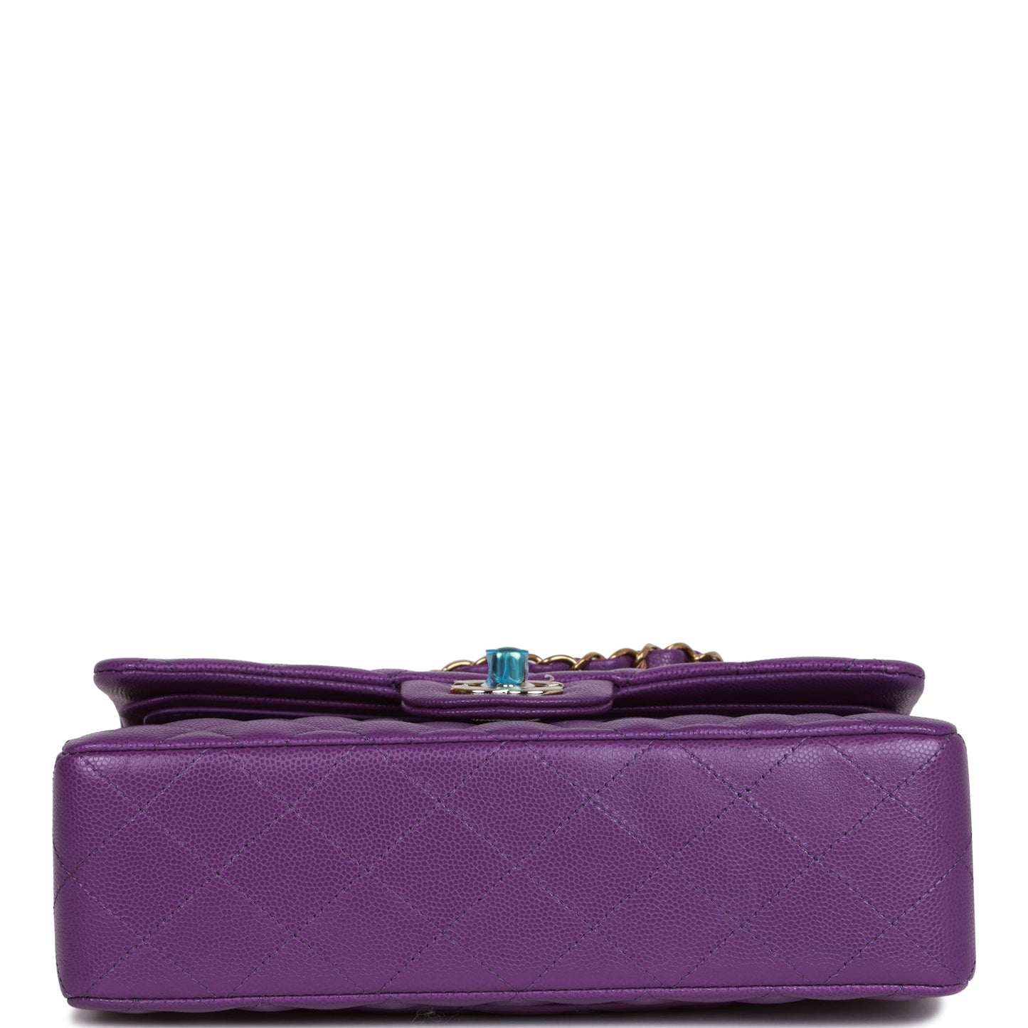 Chanel bag Small Classic Double Flap Purple Caviar Light Gold Hardware