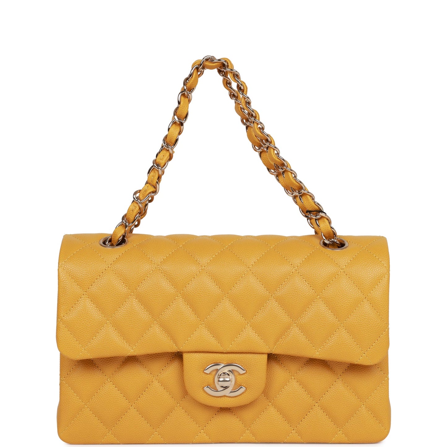 Chanel bag Small Classic Double Flap Yellow Caviar Light Gold Hardware
