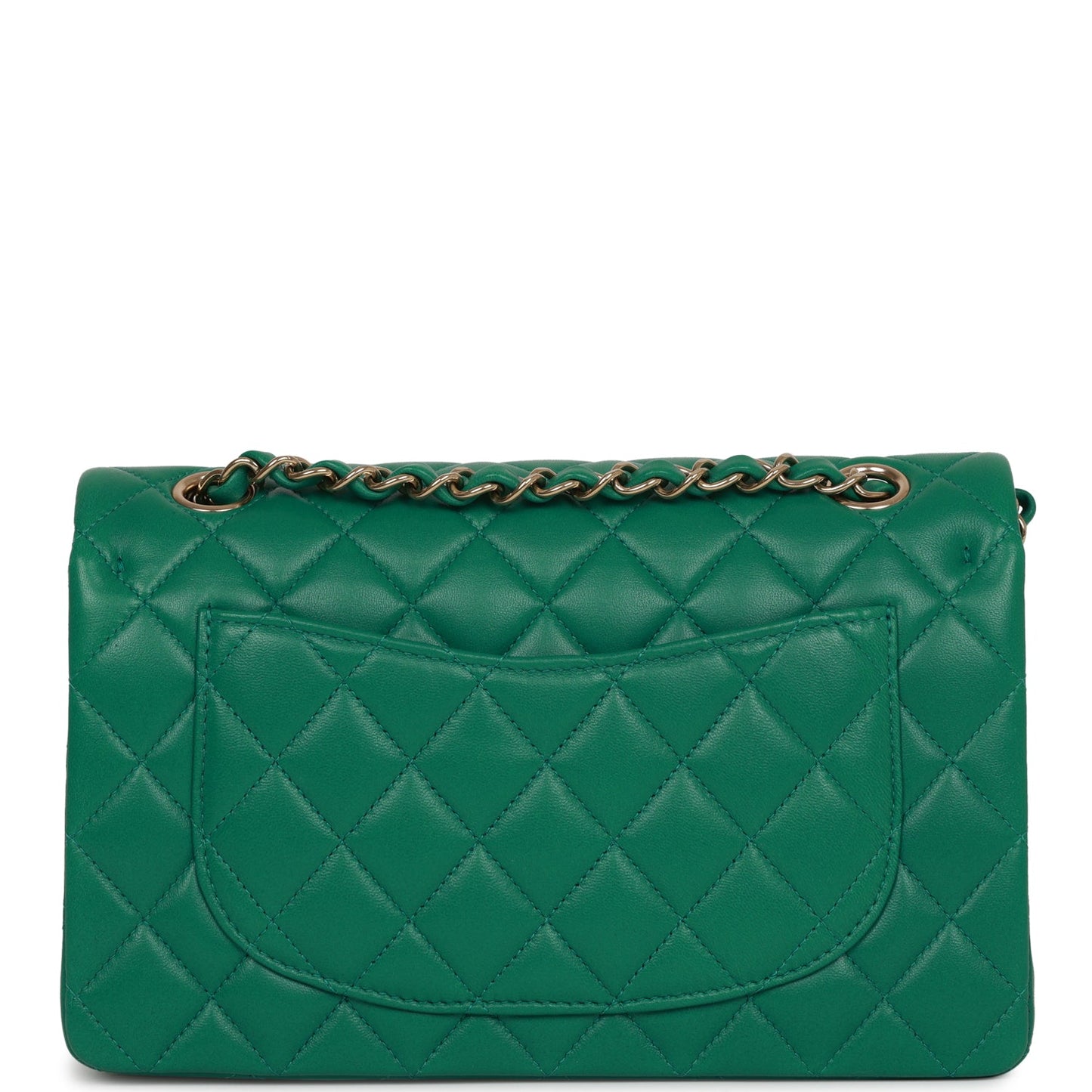 Chanel bag Small Classic Double Flap Bag Green Lambskin Light Gold Hardware